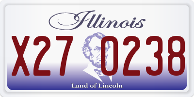 IL license plate X270238