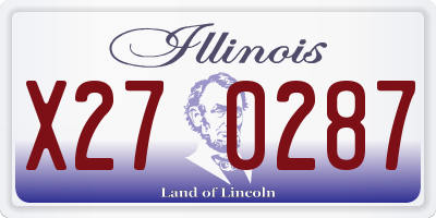IL license plate X270287