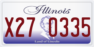 IL license plate X270335