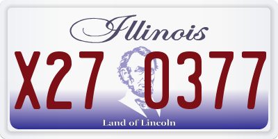 IL license plate X270377
