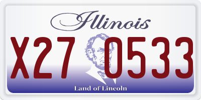 IL license plate X270533