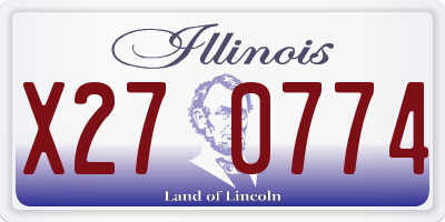 IL license plate X270774