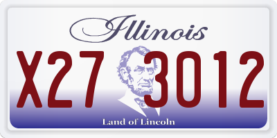 IL license plate X273012