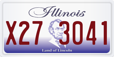 IL license plate X273041