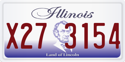 IL license plate X273154