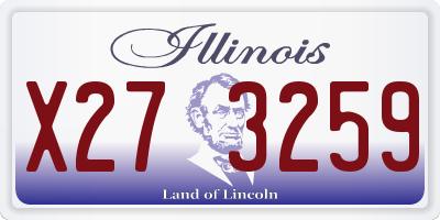 IL license plate X273259