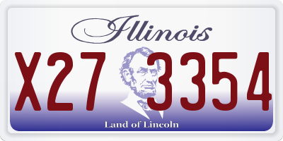 IL license plate X273354