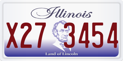 IL license plate X273454