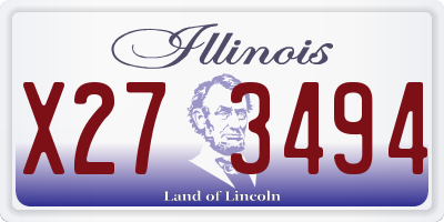 IL license plate X273494