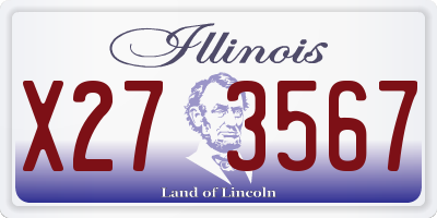 IL license plate X273567