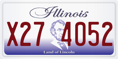 IL license plate X274052