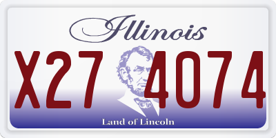 IL license plate X274074
