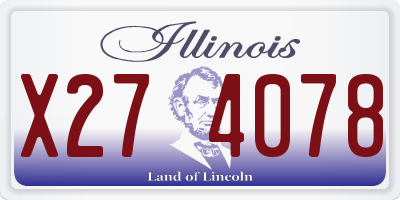 IL license plate X274078