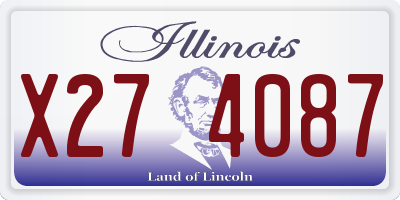 IL license plate X274087