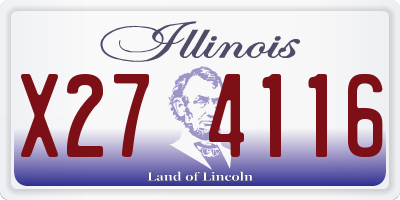 IL license plate X274116