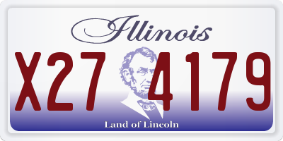 IL license plate X274179