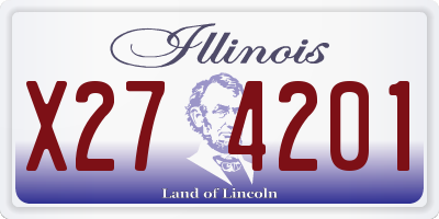 IL license plate X274201