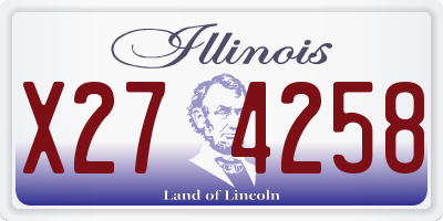 IL license plate X274258