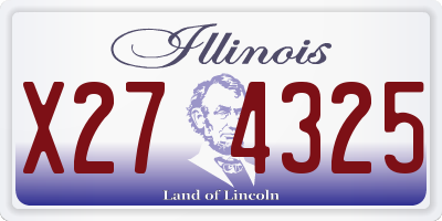 IL license plate X274325