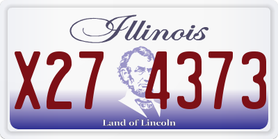 IL license plate X274373