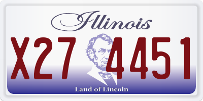 IL license plate X274451