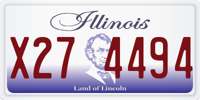 IL license plate X274494