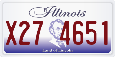 IL license plate X274651