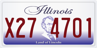 IL license plate X274701