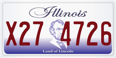 IL license plate X274726