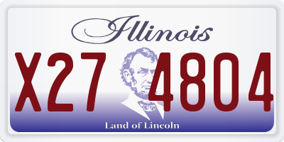 IL license plate X274804