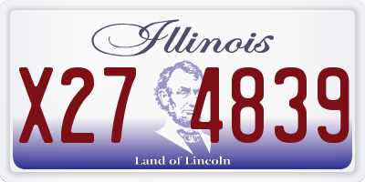 IL license plate X274839