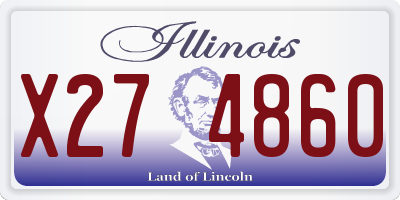 IL license plate X274860