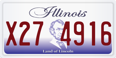 IL license plate X274916