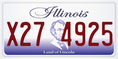IL license plate X274925