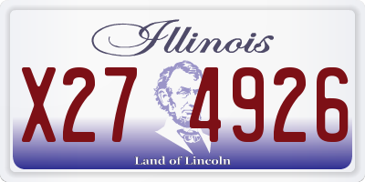 IL license plate X274926