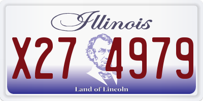 IL license plate X274979