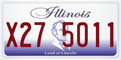 IL license plate X275011