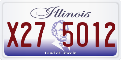 IL license plate X275012