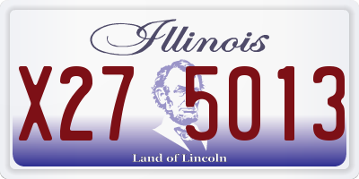 IL license plate X275013