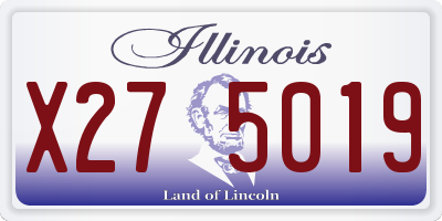 IL license plate X275019