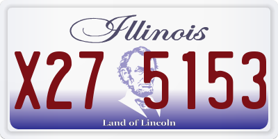 IL license plate X275153