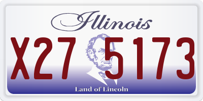 IL license plate X275173