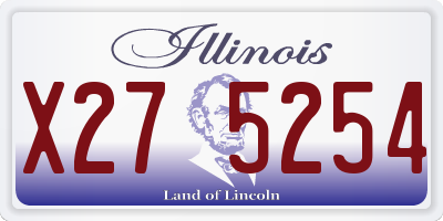 IL license plate X275254