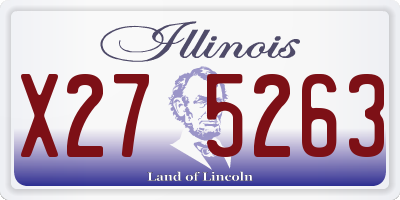 IL license plate X275263