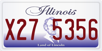 IL license plate X275356