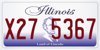 IL license plate X275367