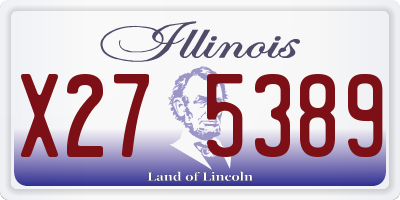 IL license plate X275389