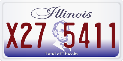 IL license plate X275411