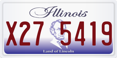 IL license plate X275419