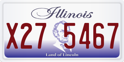 IL license plate X275467
